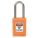 LOCKOUT PADLOCK, KEYED DIFFERENT, THERMOPLASTIC, COMPACT BODY, 1½ IN, STAINLESS STEEL, ORANGE