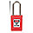 LOCKOUT PADLOCK, KEYED DIFFERENT, THERMOPLASTIC, COMPACT BODY, 1½ IN, STAINLESS STEEL, RED