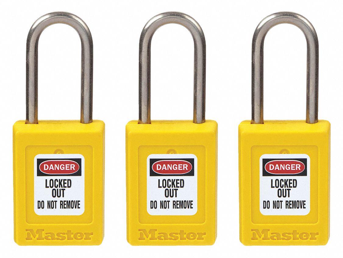 MASTER LOCK, Keyed Alike, Thermoplastic, Lockout Padlock 6MCX8