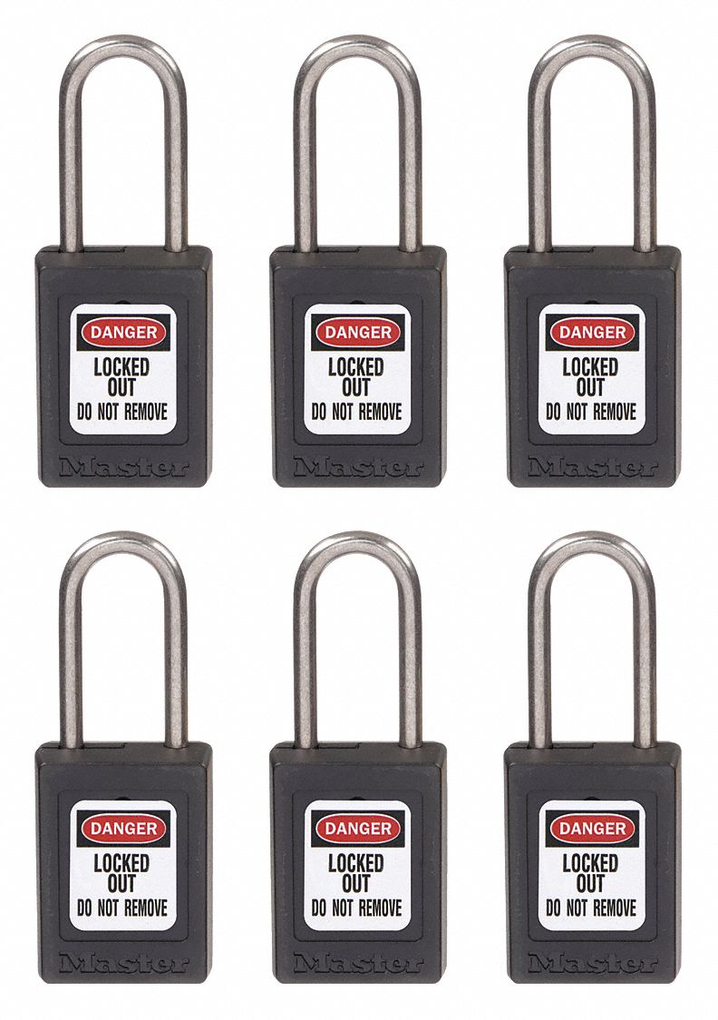 MASTER LOCK, Keyed Alike, Thermoplastic, Lockout Padlock 6MCY0