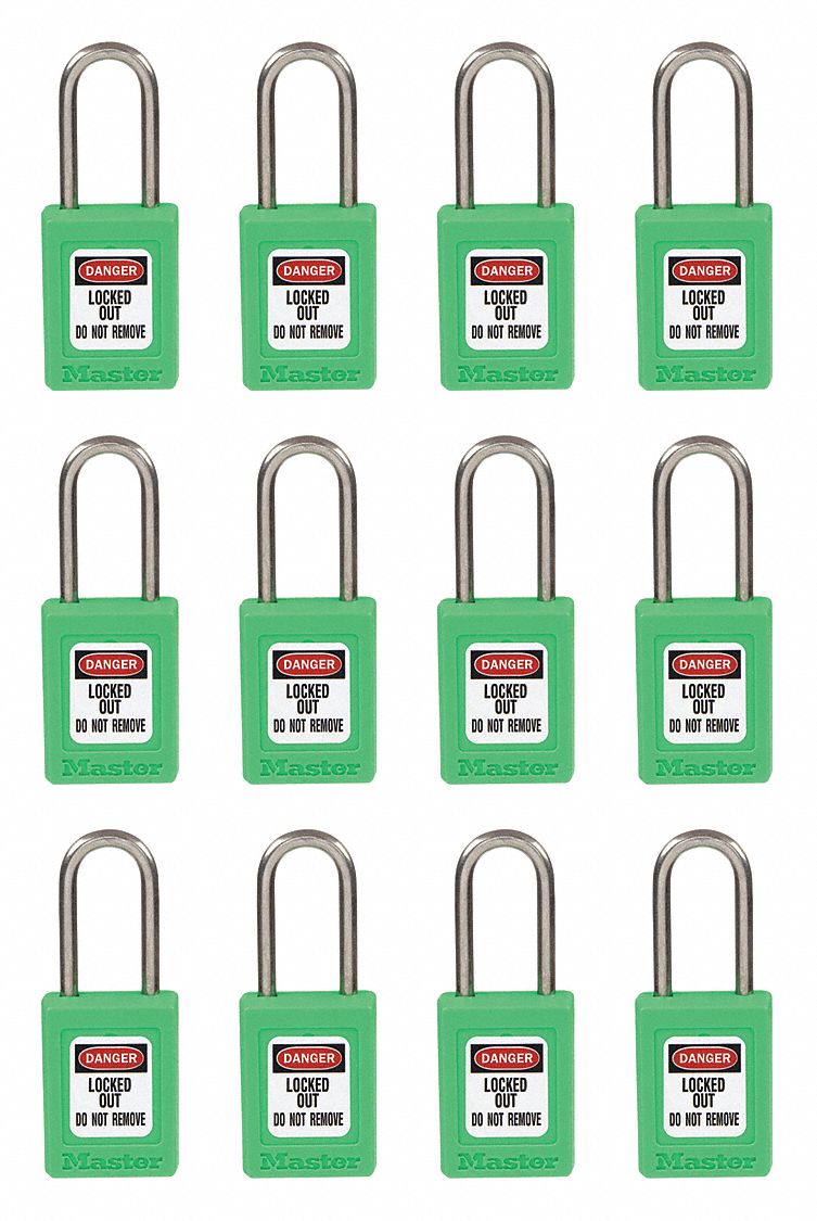 Lockout Padlock: Keyed Alike, Thermoplastic, Compact Body Body Size, Stainless Steel