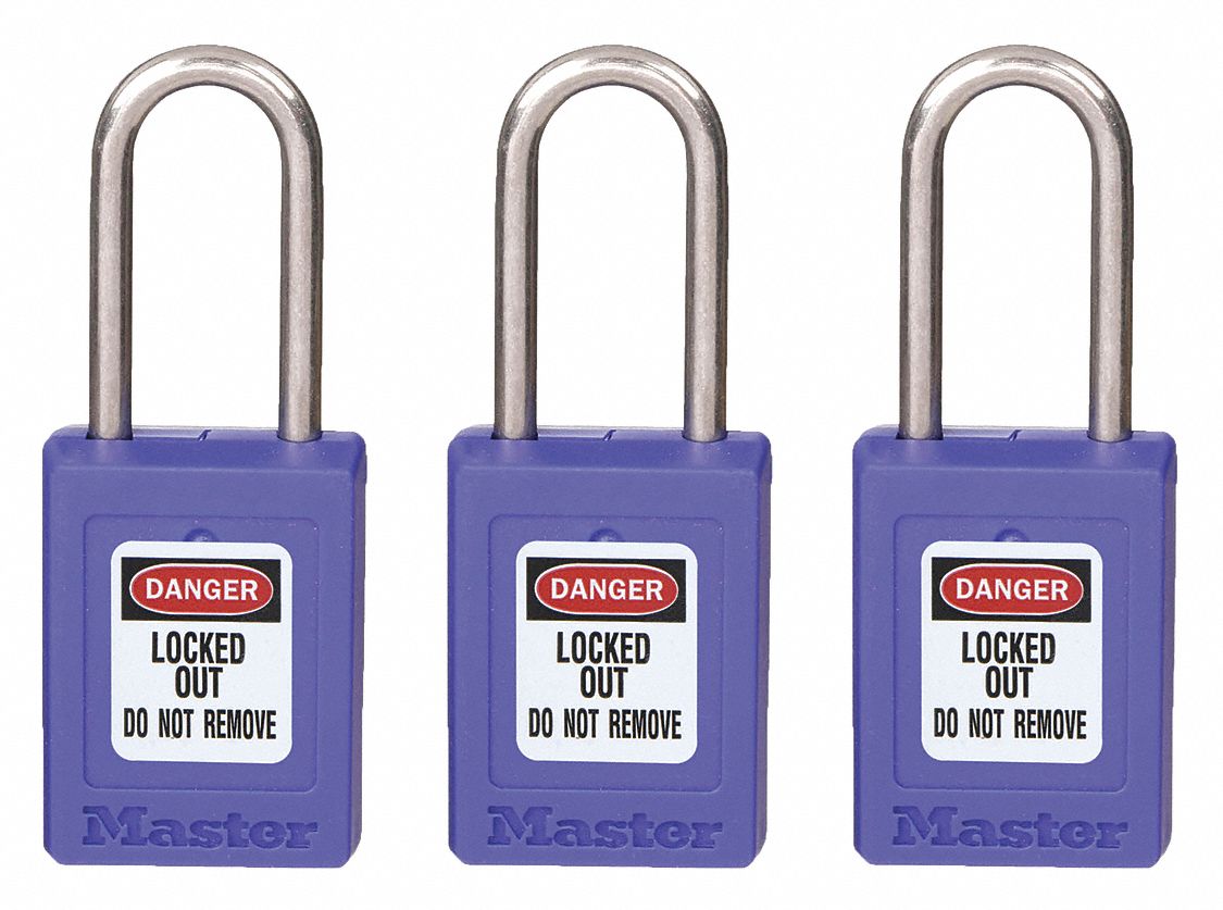 MASTER LOCK, Keyed Alike, Thermoplastic, Lockout Padlock 6MCZ9