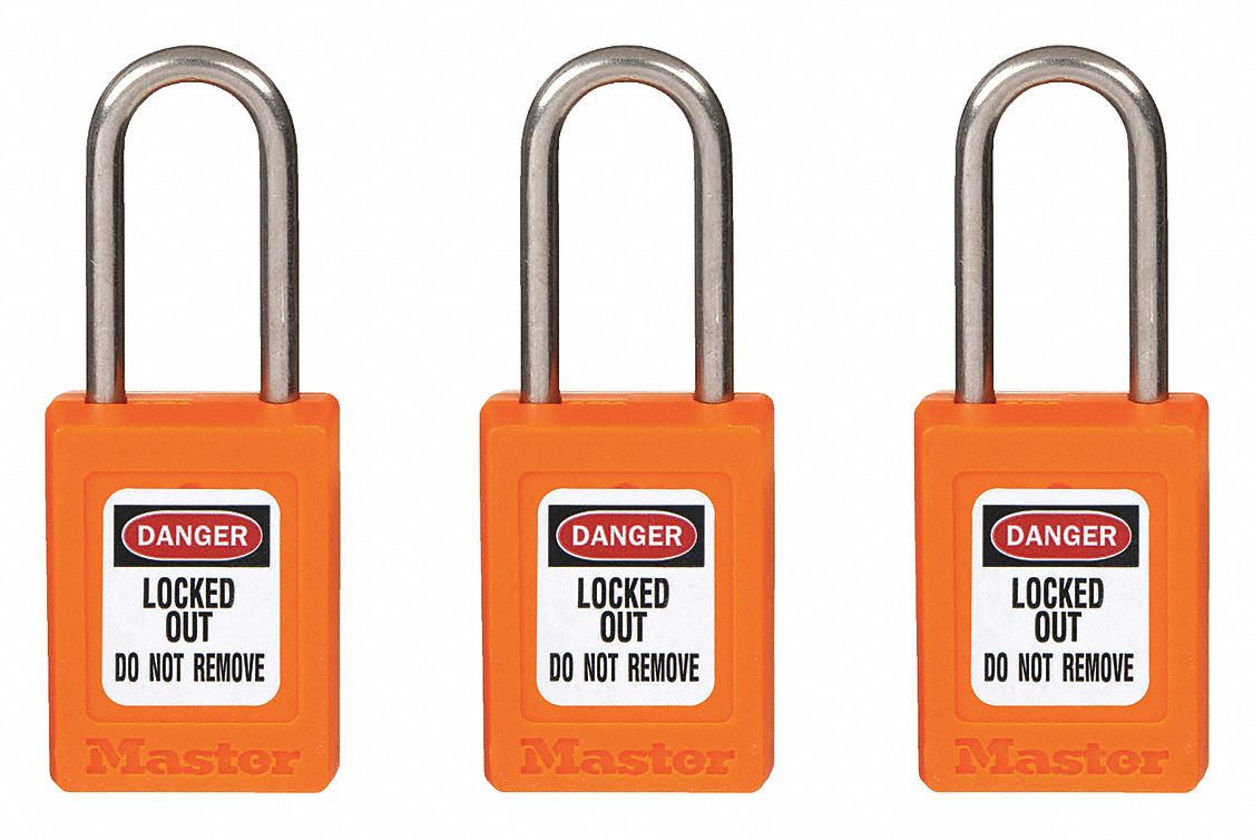 MASTER LOCK, Keyed Alike, Thermoplastic, Lockout Padlock 6MDA1