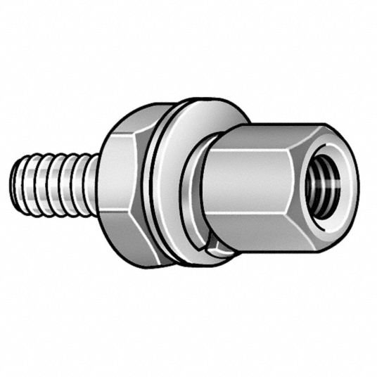 Grainger Approved Jack Screw Standoff Steel Yellow Plated 3 16 In Hex Width 3 8 In Thread Length Pk 10 6me98 Rm 4750 4 Grainger