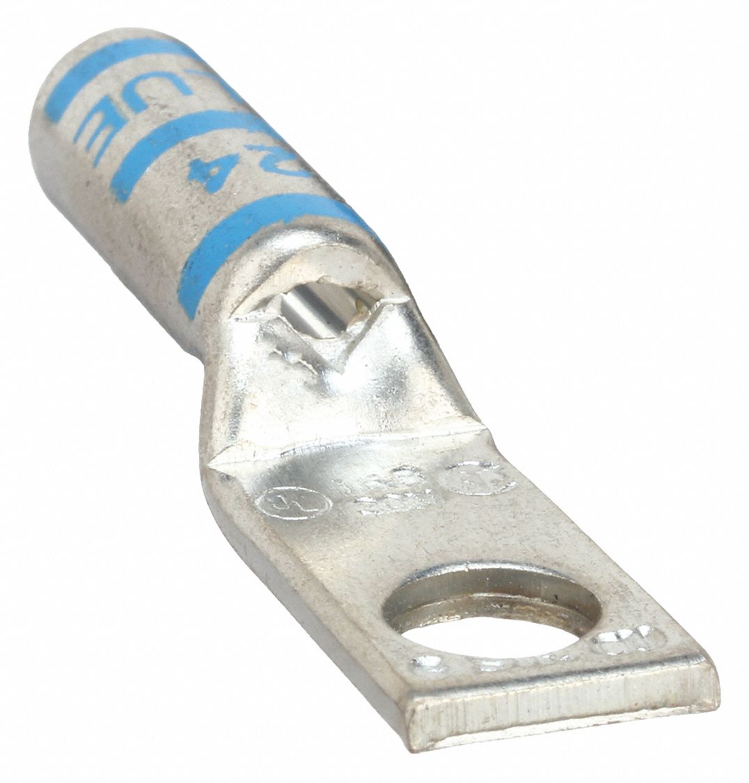 ONE-HOLE LUG COMPRESSION CONNECTOR, 6 AWG MAX WIRE SIZE, #10 STUD SIZE, COLOUR-KEYED