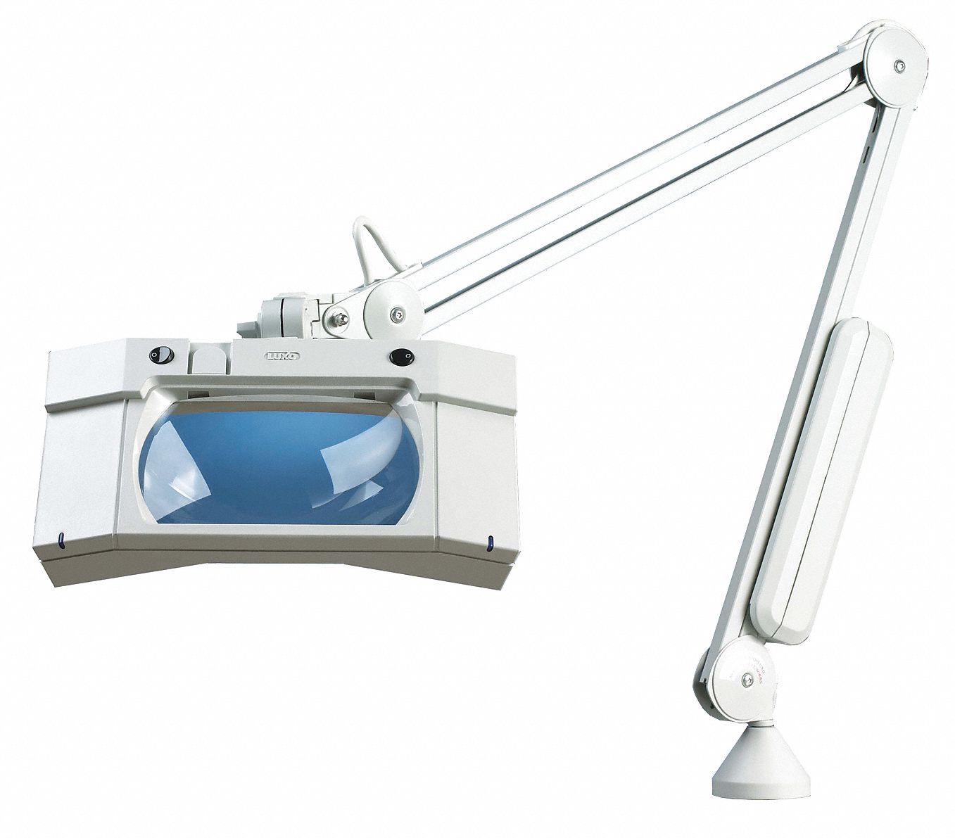 Rectangular Magnifier Light, 45 in Arm Length, 2.25x, Light Grey - Grainger