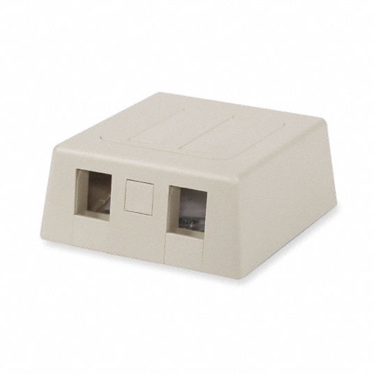 Electric Ivory Surface Box, Number of Ports: 4 - Grainger