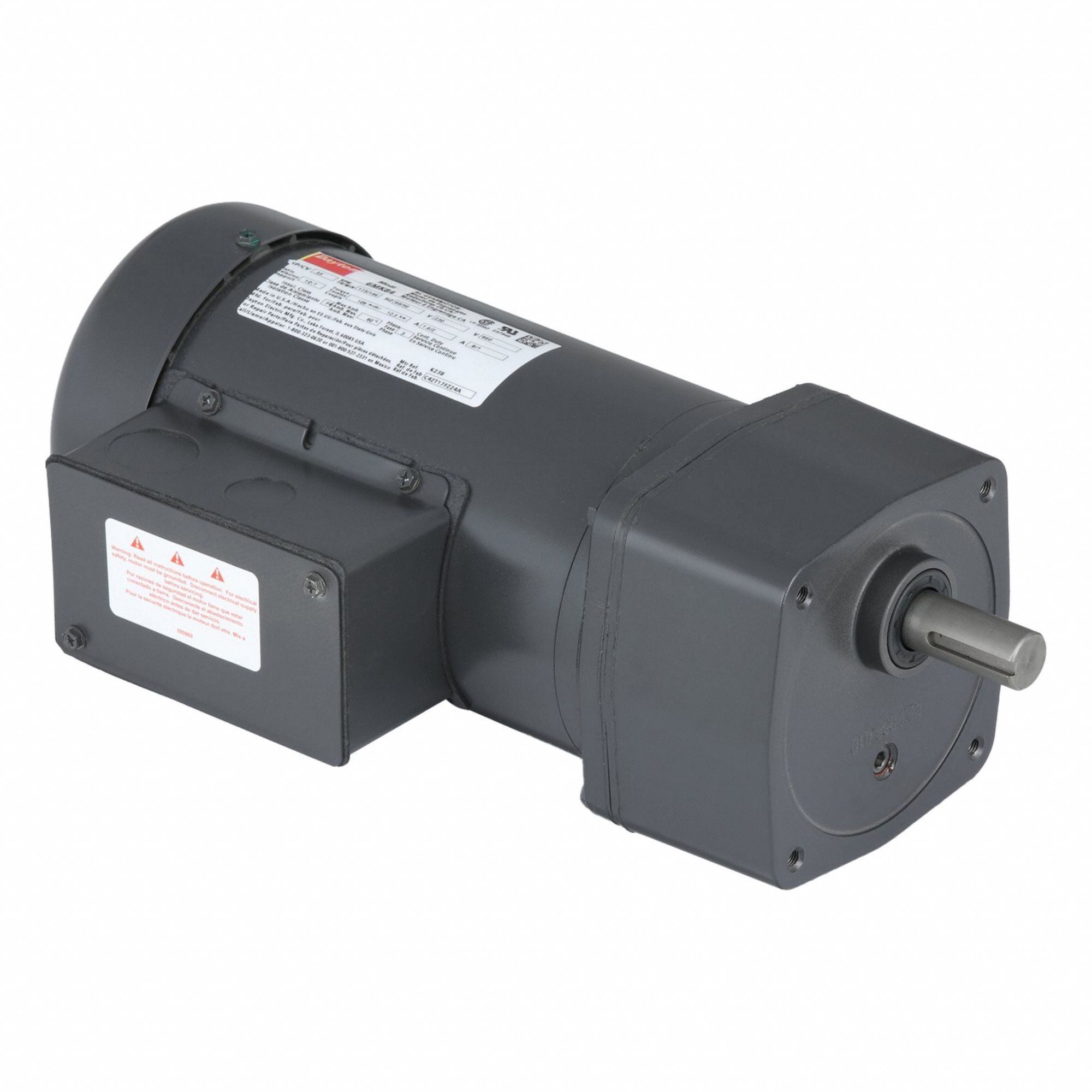AC Gearmotor: Parallel, Single Output Shaft, 3-Phase, TEFC, 173 RPM, 109 in-lb Max Torque