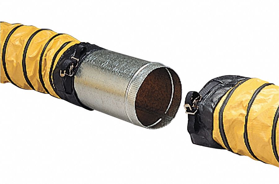 DUCT TO DUCT CONNECTOR, 10 IN L, 8 IN OUTLET DIAMETER, FOR USE WITH DUCT, SILVER, STEEL