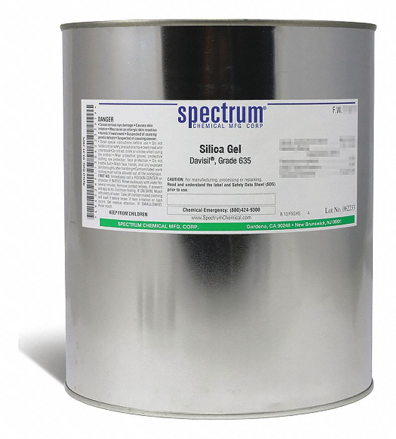 Silica Gel - Grade 635 - 60-1000 Mesh: Lab, 1 kg, 112926-00-8, Reagent, Powder, Drum, Metal, 1