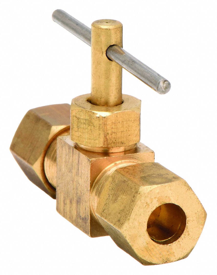 NEEDLE VALVE,STRAIGHT,BRASS,1/4 IN.