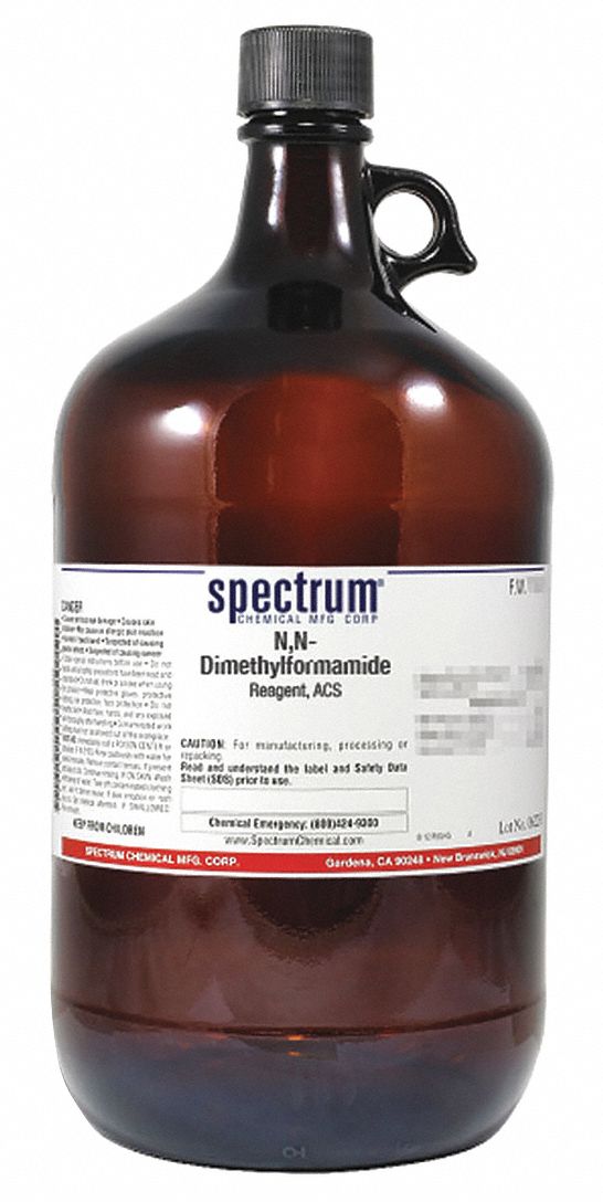 N, N-Dimethylformamide: ACS, 4 L, 68-12-2, Reagent, Liquid, Bottle, Glass, 24 mo Shelf Life, 1