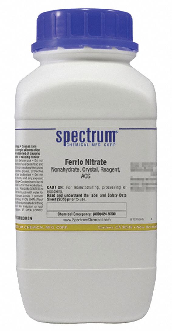 7782 61 8 404 Ferric Nitrate Nonahydrate Crystal Reagent Acs 6mmk1 F1030 2 5kg Grainger