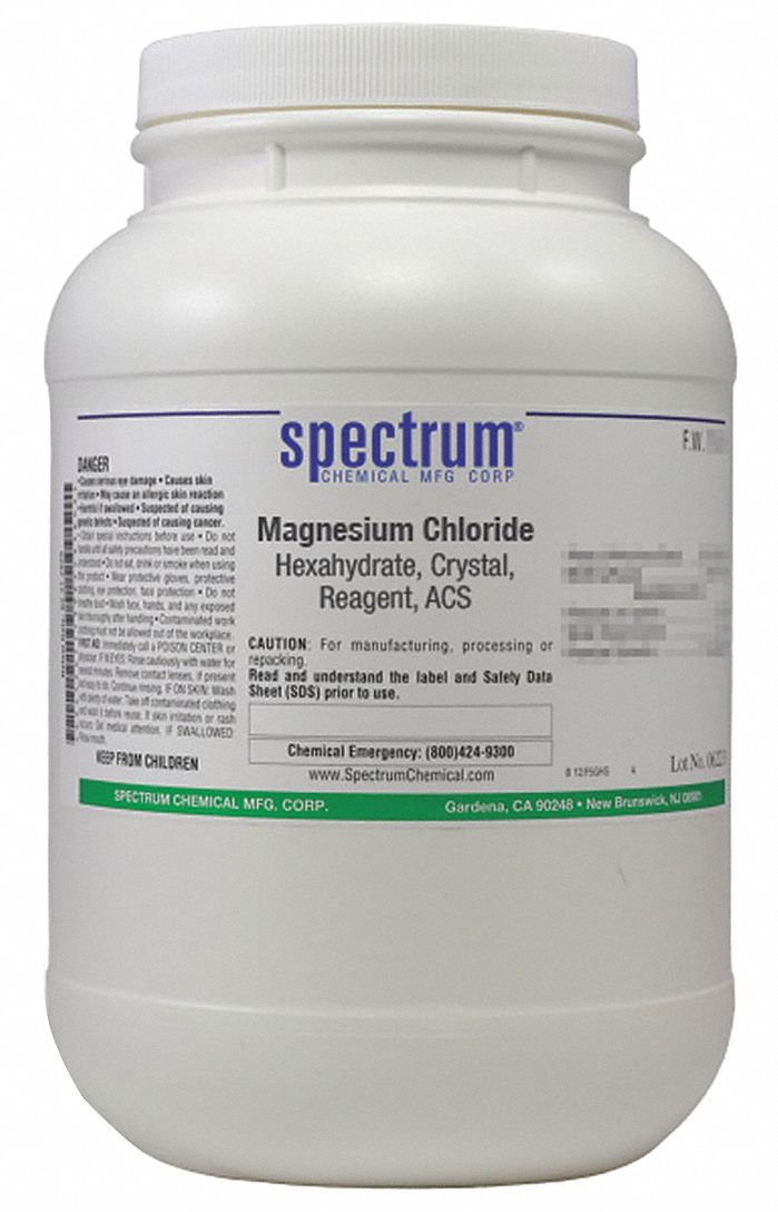 7791186, 203.3, Magnesium Chloride, Hexahydrate, Crystal, Reagent, ACS 6MMP8M10352.5KG