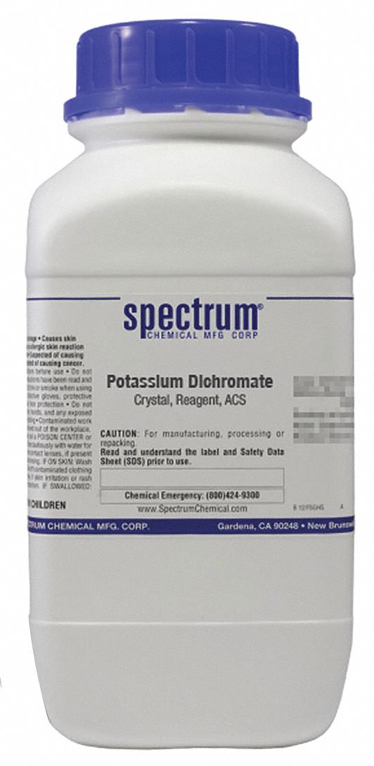 Potassium Dichromate: ACS, 2.5 kg, 7778-50-9, 0.001 N, Inorganic, Powder, Bottle, Plastic, 1