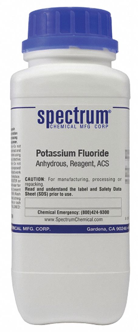 Potassium Fluoride - Anhydrous: ACS, 500 g, 7789-23-3, Reagent, Powder, Bottle, Plastic, 1