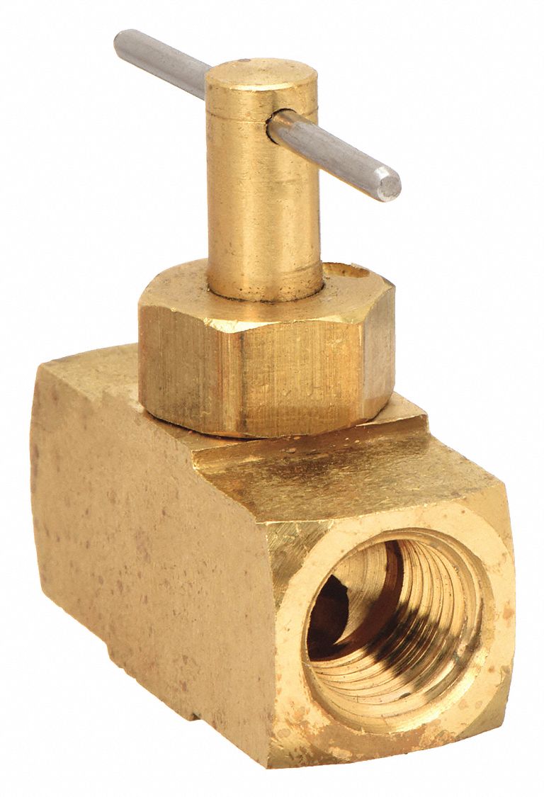 NEEDLE VALVE,STRAIGHT,BRASS,1/4 IN.