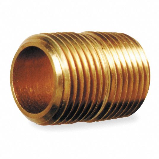 ANDERSON METALS 1/2 in x Close Thread Brass Close Nipple, Pipe Nipple