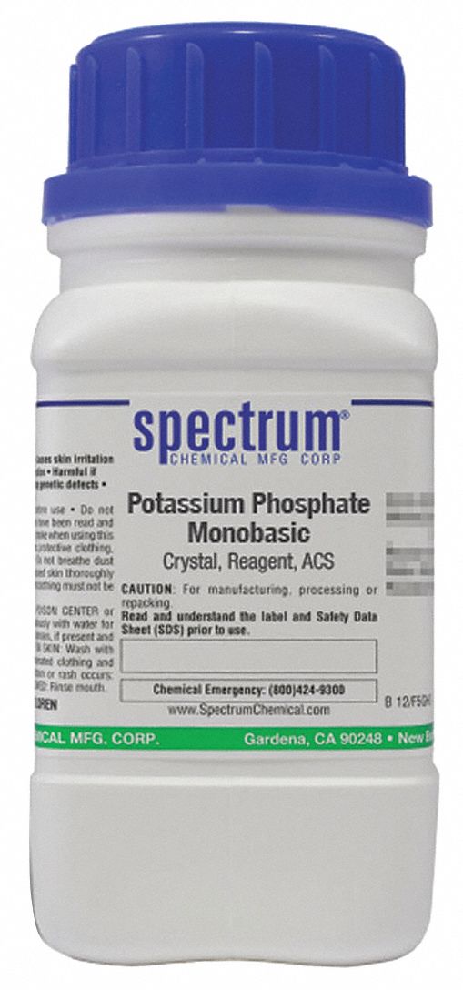 Potassium Phosphate - Monobasic: ACS, 125 g, 7778-77-0, Reagent, Powder, Bottle, Plastic, 1