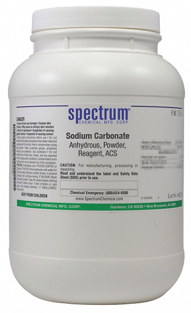 Sodium Carbonate - Anhydrous: ACS, 2.5 kg, 497-19-8, Reagent, Powder, Bottle, Plastic, 1