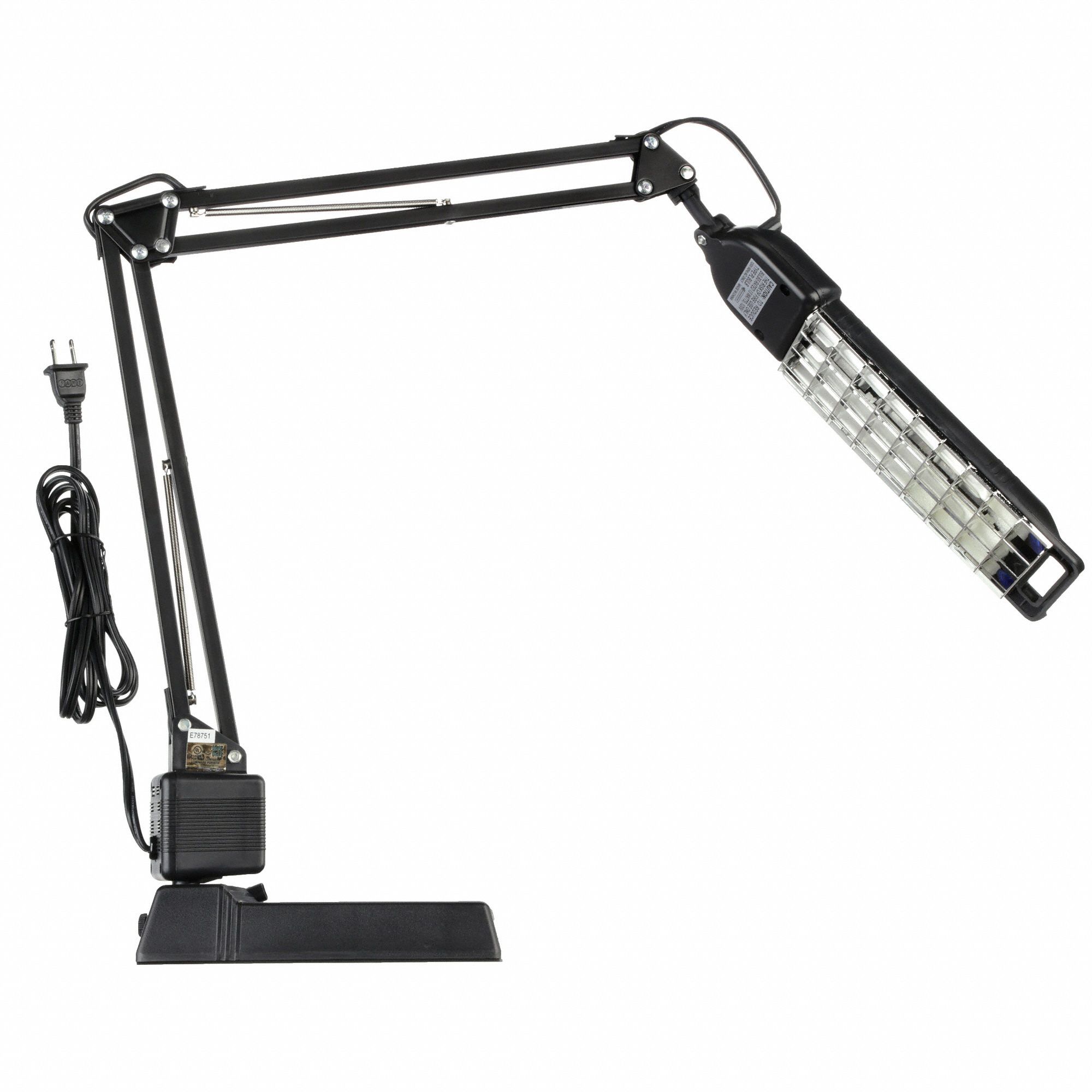LUMAPRO Articulating Arm Task Light, Fluorescent, 12 in Arm Length, 500