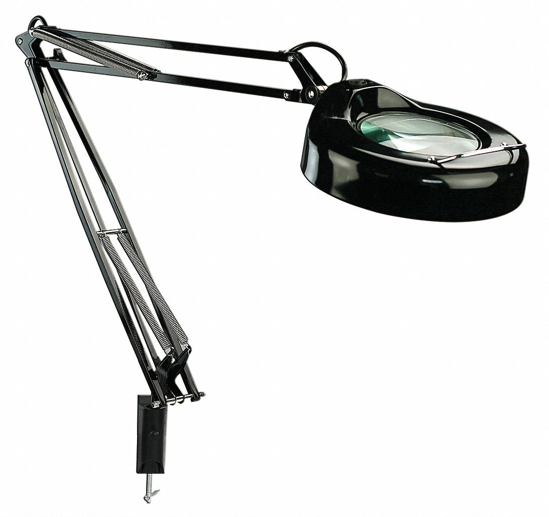 Lámpara Con Lupa 3x Led 6w Lente 10cm Extensible 95cm Negra