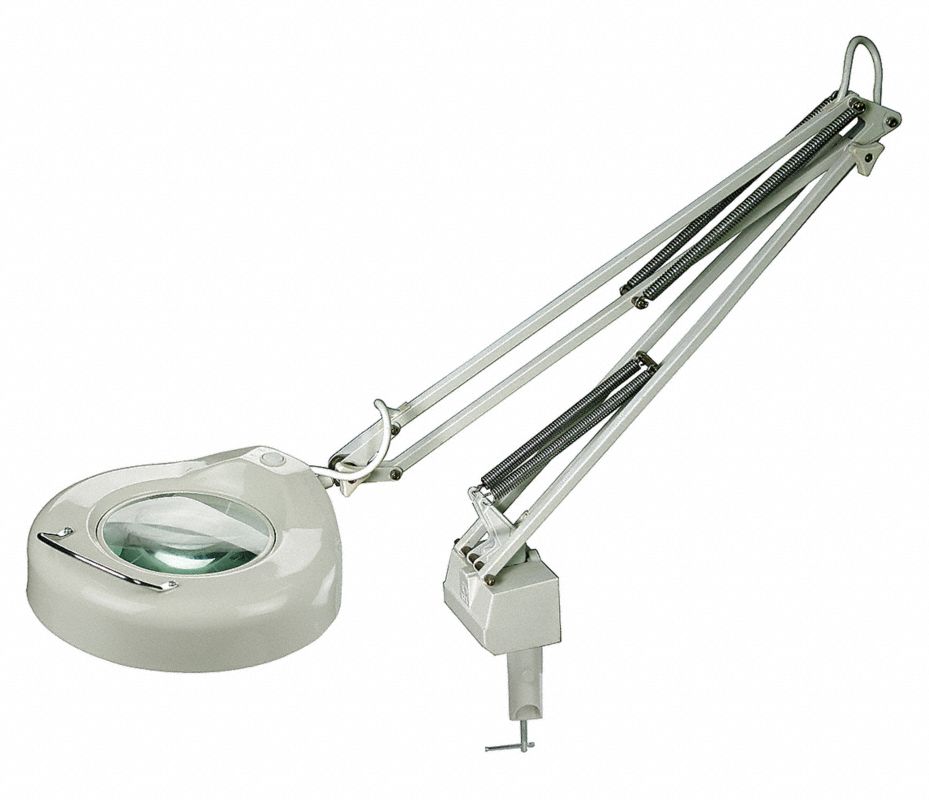 LUMAPRO Lámpara con Lupa Redonda,Fluorescente,53" Longitud del Brazo