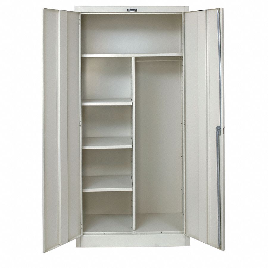 STORAGE CABINET, 36 IN X 24 IN X 78 IN, 4 SHELVES, SWING HANDLE/KEYED, 20 GA PANEL, ADJUSTABLE