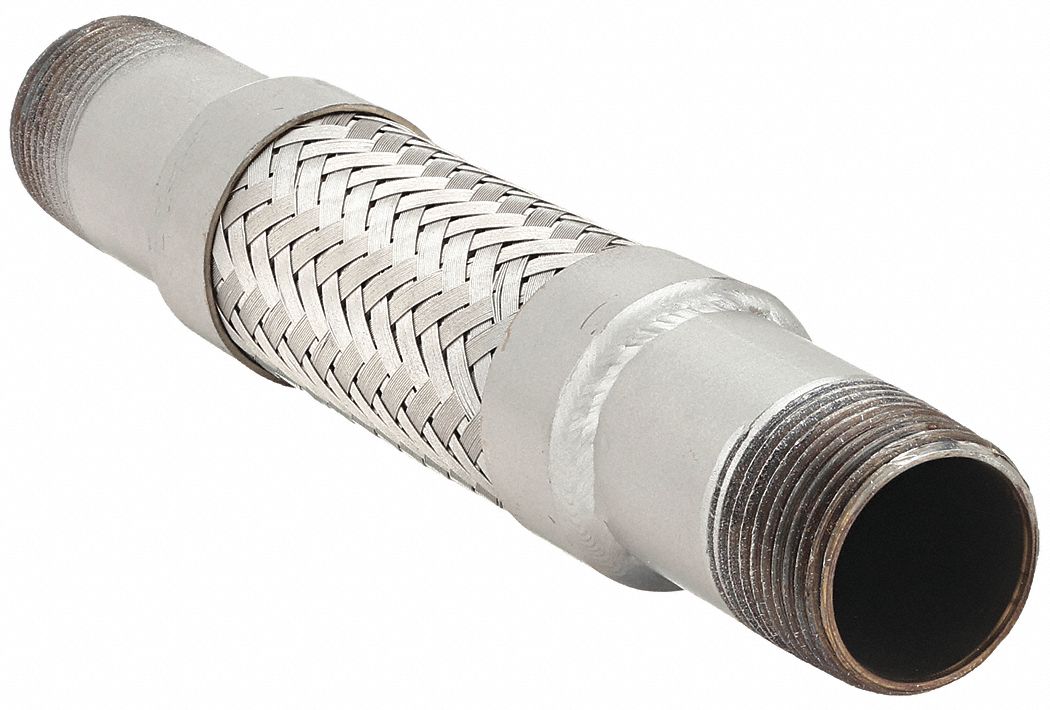 FLEXIBLE METAL HOSE ASSEMBLY: ¾ IN HOSE INSIDE DIA., 8 IN DYNAMIC MIN BEND RADIUS, MNPT