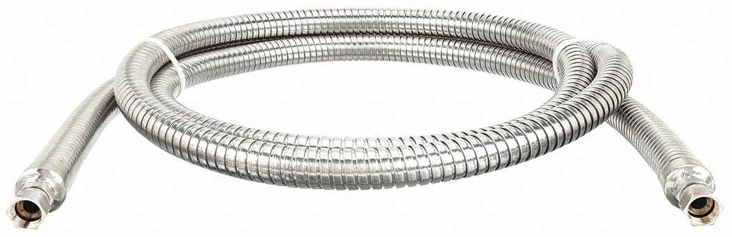 Cryogenic Hose Assembly: 1/2 in Hose Inside Dia., 10 ft Hose Lg