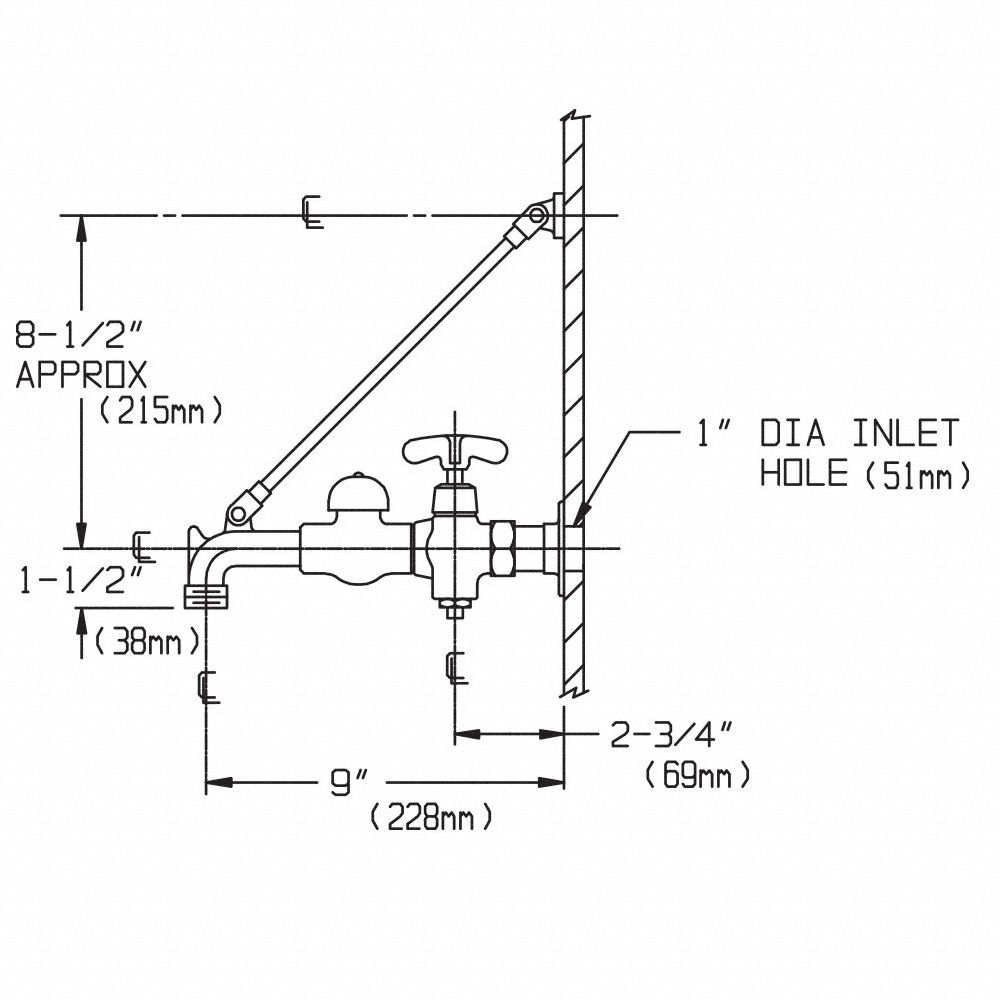 SPEAKMAN Straight Service Sink Faucet Speakman, Commander, Chrome