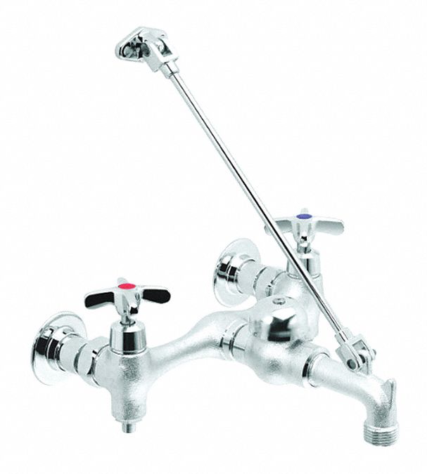 STRAIGHT SERVICE SINK FAUCET: SPEAKMAN, COMMANDER, CHROME FINISH, 14 GPM FLOW RATE