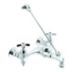 Straight-Spout Dual-Cross-Handle Two-Hole Widespread Wall-Mount Service Sink Faucets