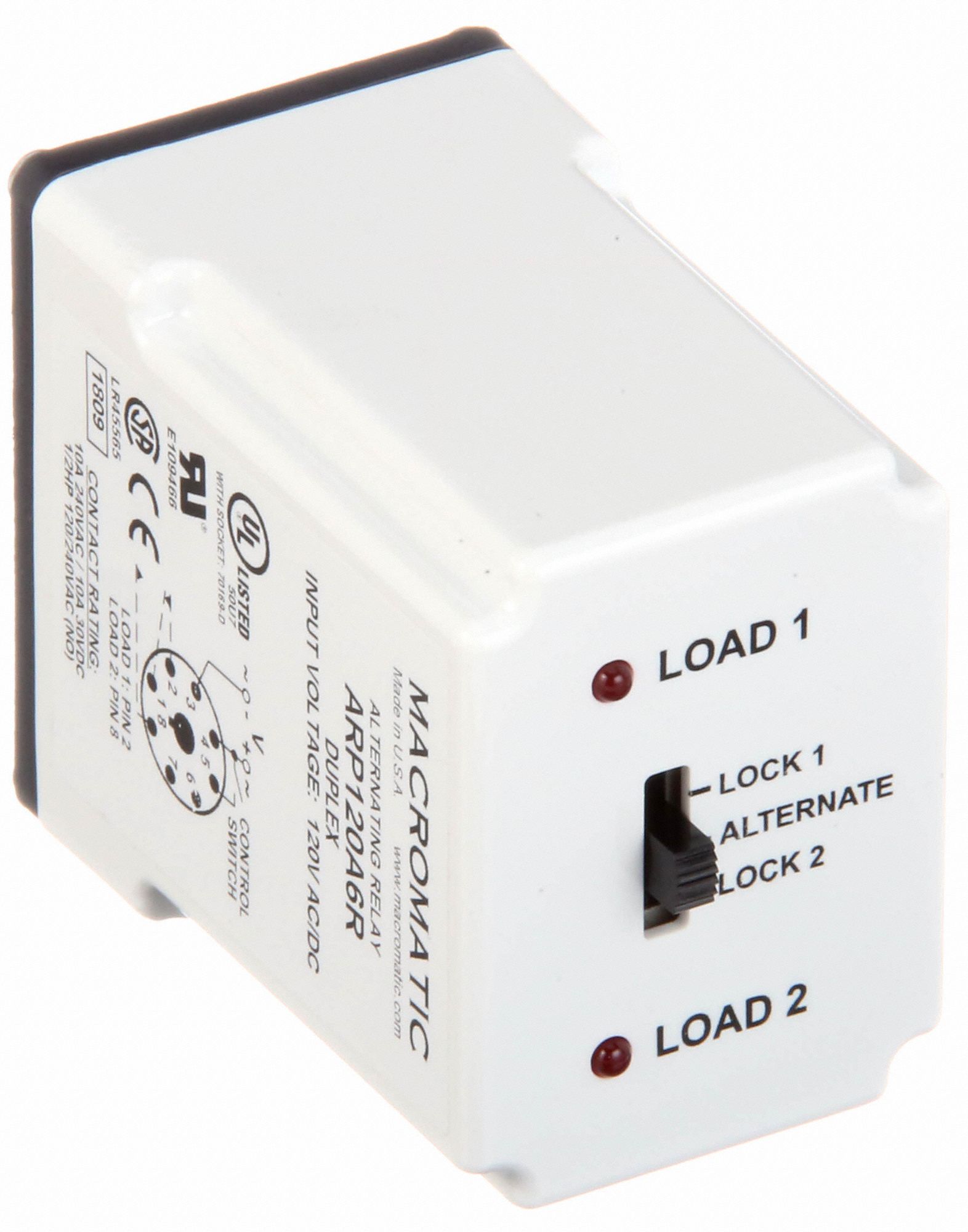 MACROMATIC Alternating Relay, 120V AC, 10A 240V, 10A 28V, Octal