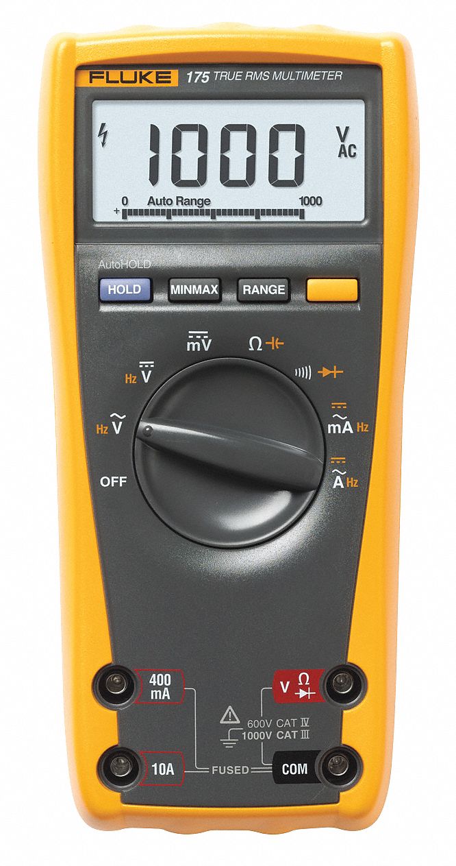 FLUKE Digital Multimeter: CAT III 1000V/CAT IV 600V, TRMS, Calibration  Certificate Included, 6,000