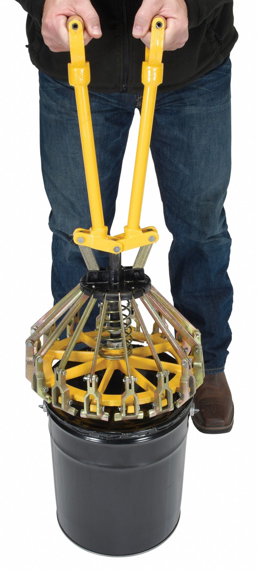 GRAINGER APPROVED Pail Lid Closer Yellow, 26 in Overall Ht 6MRH9PLC