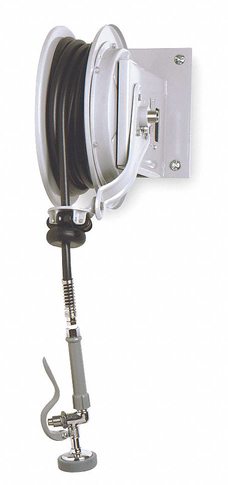 Pre-Rinse Sprayer: Steel, Epoxy Coated, 16 9/16 in Overall Lg, 3/8" Connection Size, NPT