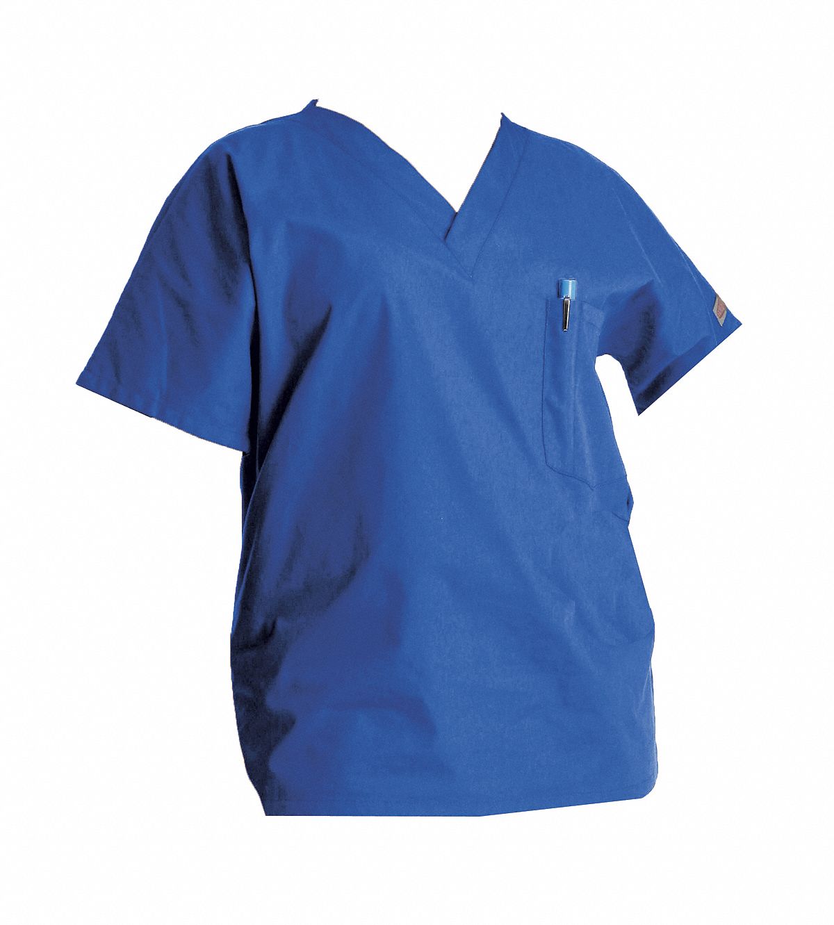 SCRUB ZONE Royal Blue Scrub Shirt, M, Polyester/Cotton, Fits Waist Size