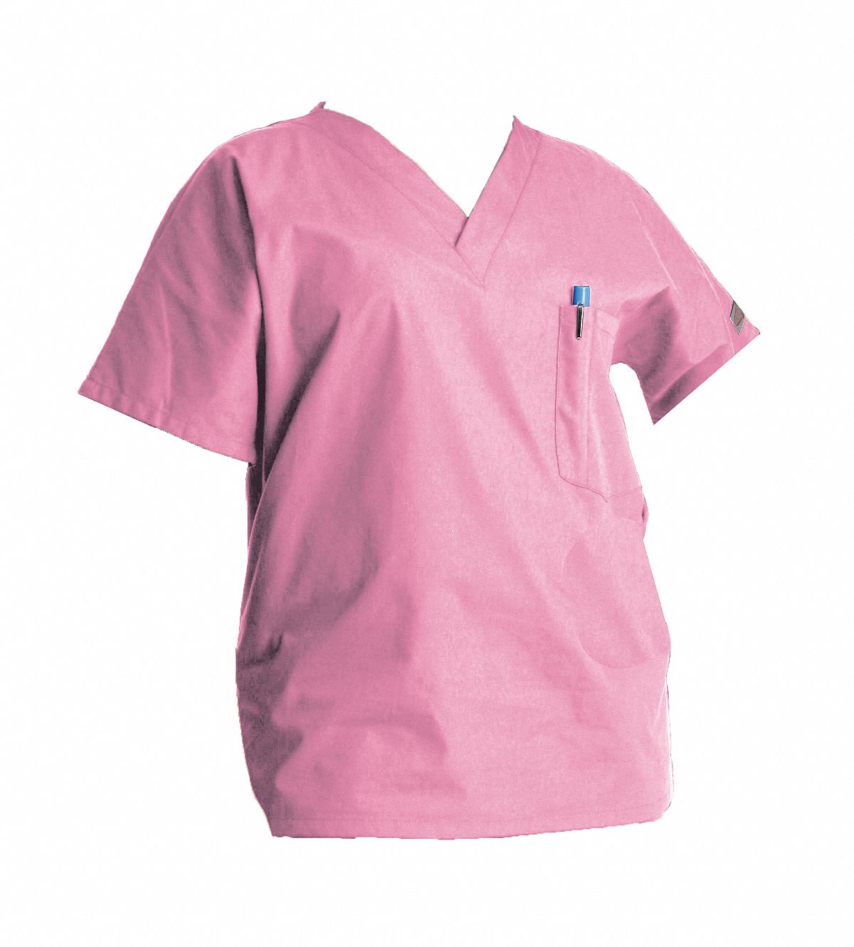 SCRUB ZONE Pink Scrub Shirt, 4XL, Polyester/Cotton, Fits Waist Size 46