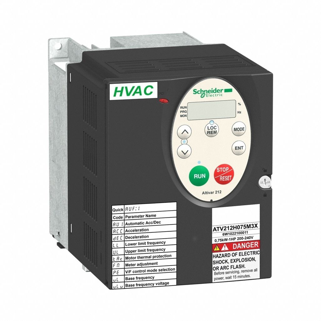 Variable Frequency Drive: 380 to 480V AC, 1 hp Max Output Power, NEMA 1, Black