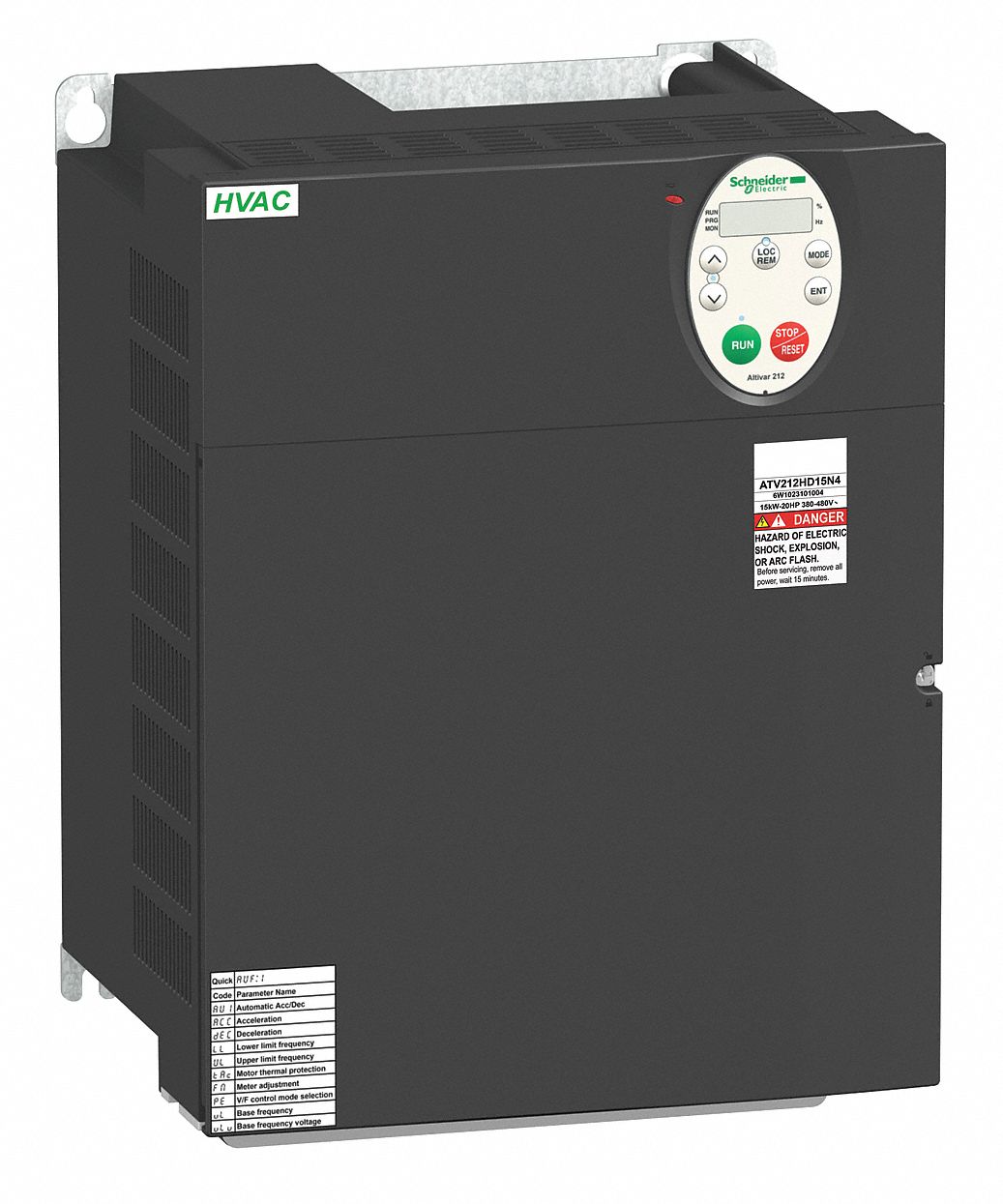 Variable Frequency Drive: 380 to 480V AC, 20 hp Max Output Power, NEMA 1, Black