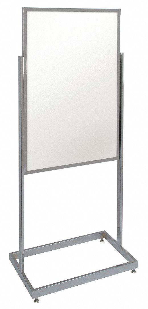 Easel Mounted, 36 in Dry Erase Ht, Dry Erase Board 6MVD6UVWPS2436CHROMEWHITE Grainger