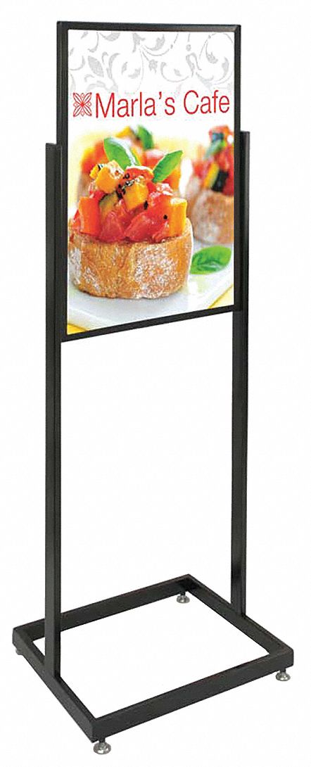 SIGN HOLDER,PEDESTAL,22X28,ALUM,BLACK