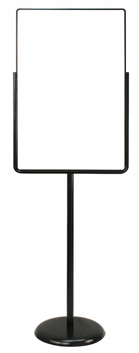 Floor Sign Holder: Metal, 72 in Ht, Black, 36 in Compatible Sheet Ht