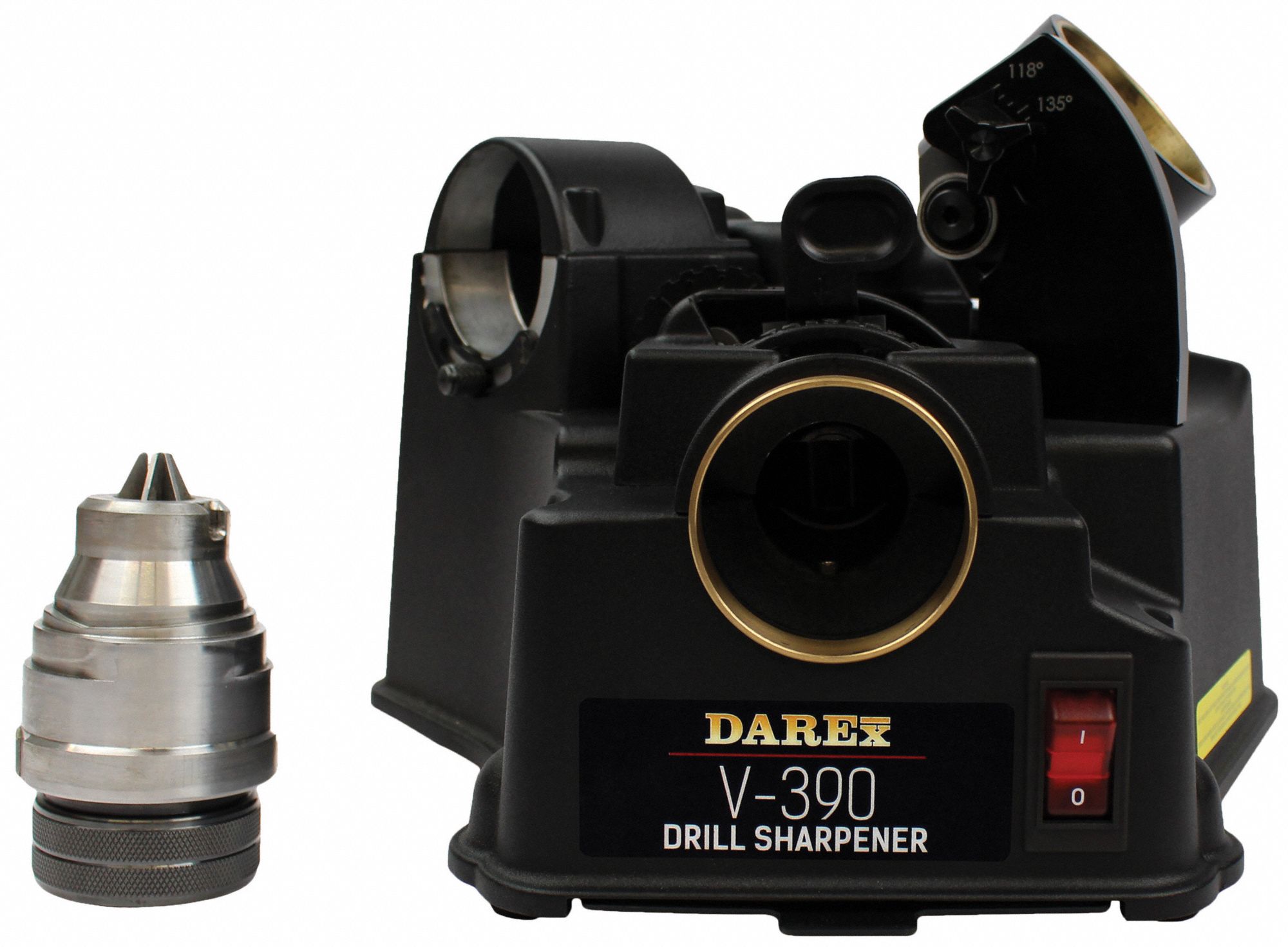 Drill Bit Sharpener: Benchtop, 118°to 140° Point Angle Sharpened, 3/4 in Max. Drill Size, CBN