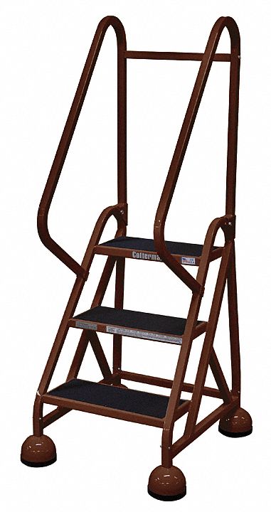 Rolling Ladder, Hndrl, Platfm 27 In H