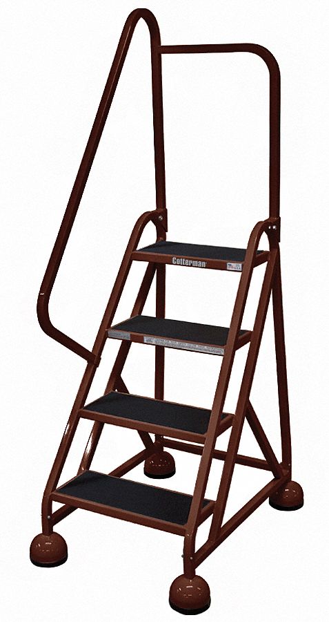 Rolling Ladder, Hndrl, Platfm 36 In H