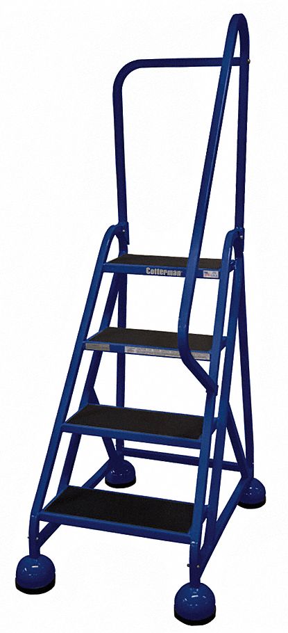 Rolling Ladder, Hndrl, Platfm 36 In H