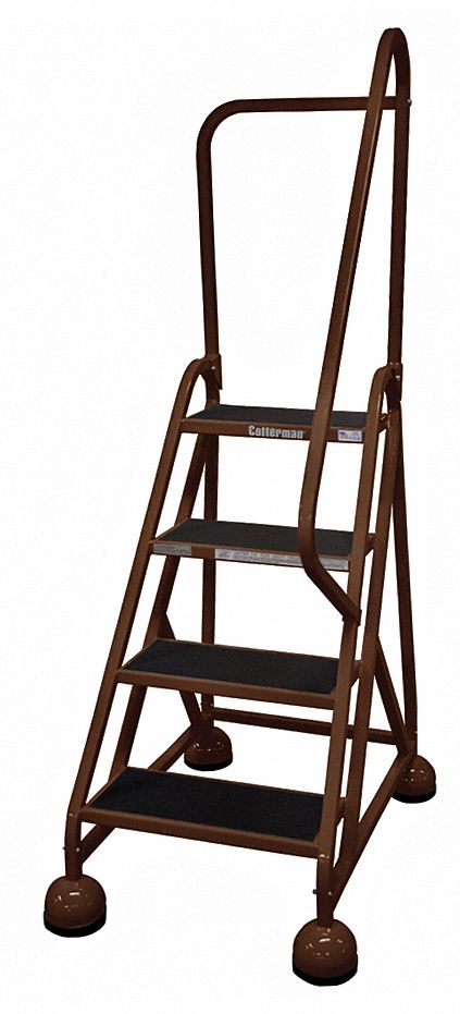 Rolling Ladder, Hndrl, Platfm 36 In H