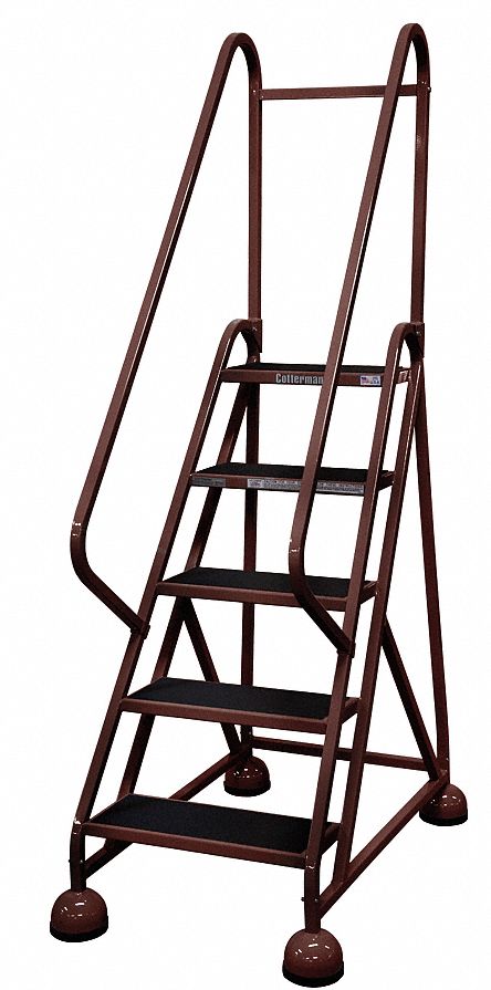 Rolling Ladder, Hndrl, Platfm 45 In H